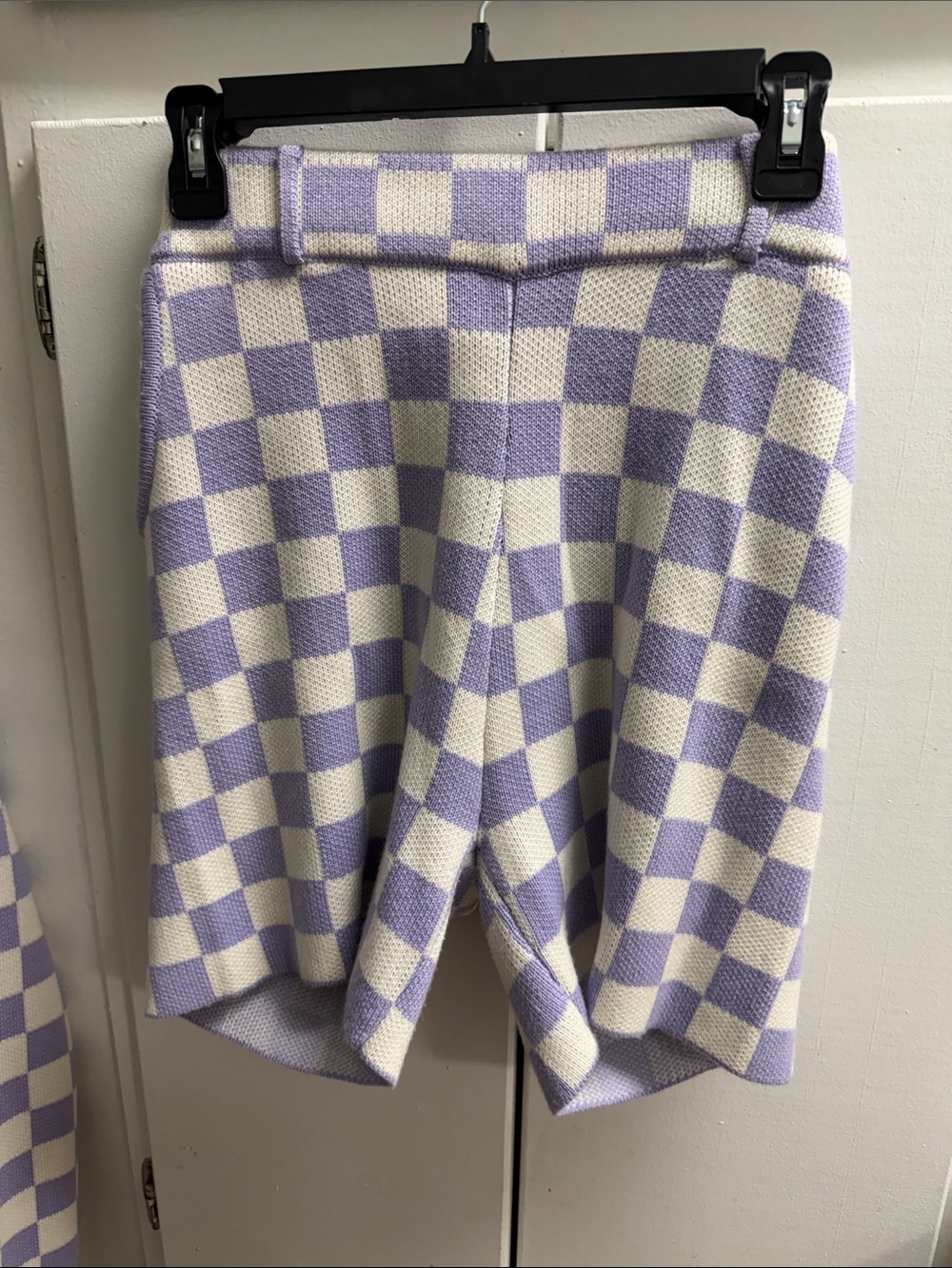 YITAI Lavender & Cream Checkered Collared Cardigan - Picture 7 of 10